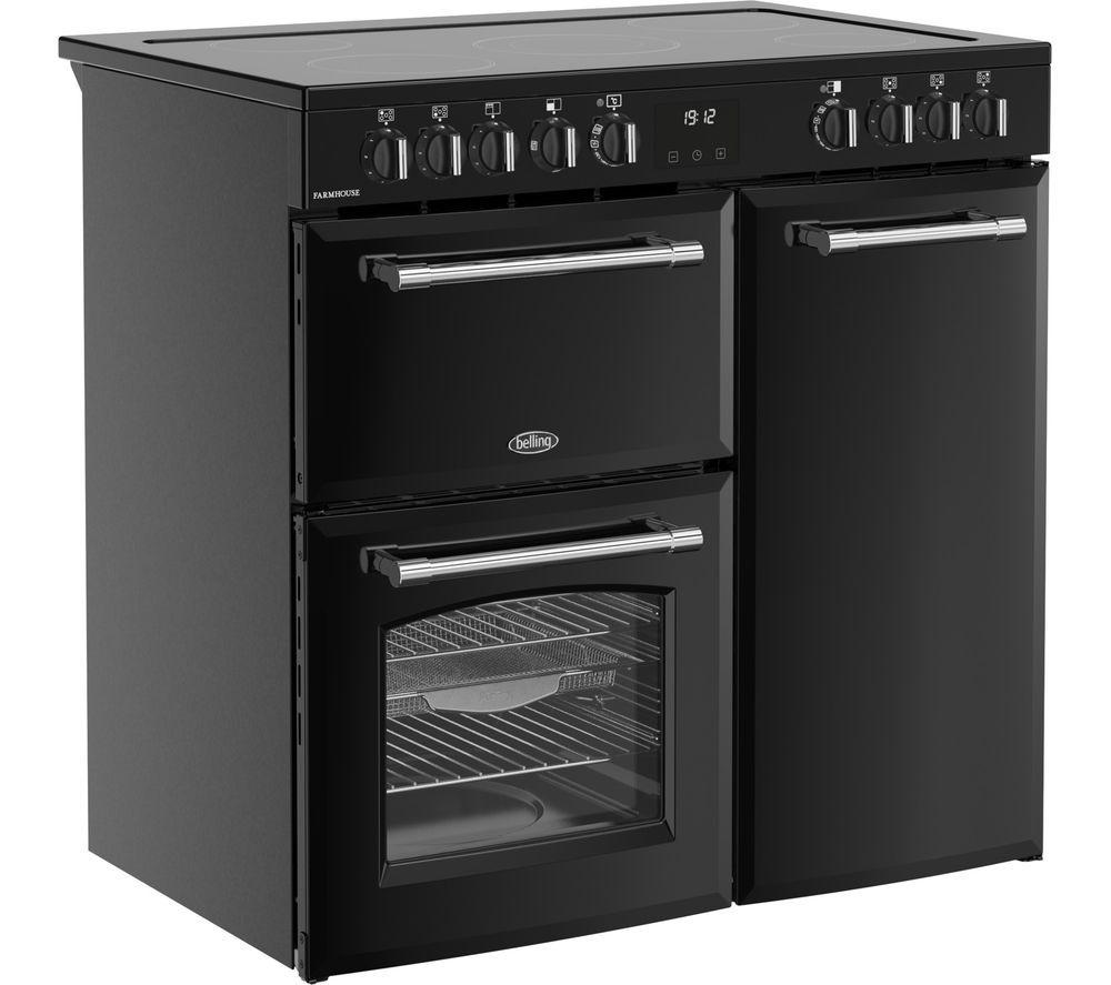 BELLING Farmhouse 90E Electric Ceramic Range Cooker - Black image number 3 of 19