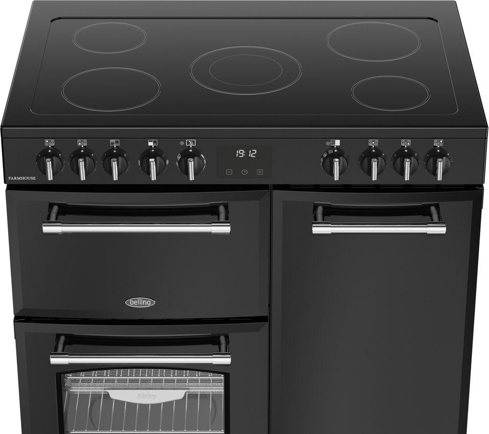 BELLING Farmhouse 90E Electric Ceramic Range Cooker - Black image number 7 of 19