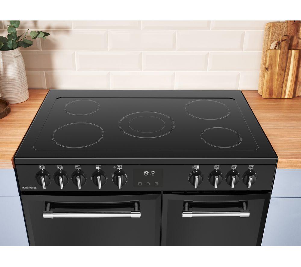 BELLING Farmhouse 90E Electric Ceramic Range Cooker - Black image number 11 of 19