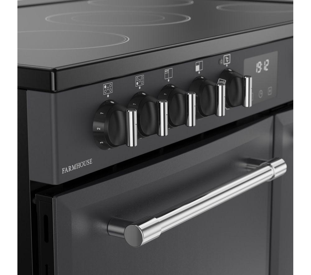 BELLING Farmhouse 90E Electric Ceramic Range Cooker - Anthracite & Chrome image number 5 of 14