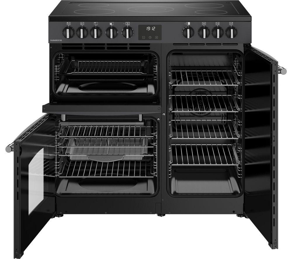 BELLING Farmhouse 90E Electric Ceramic Range Cooker - Anthracite & Chrome image number 7 of 14