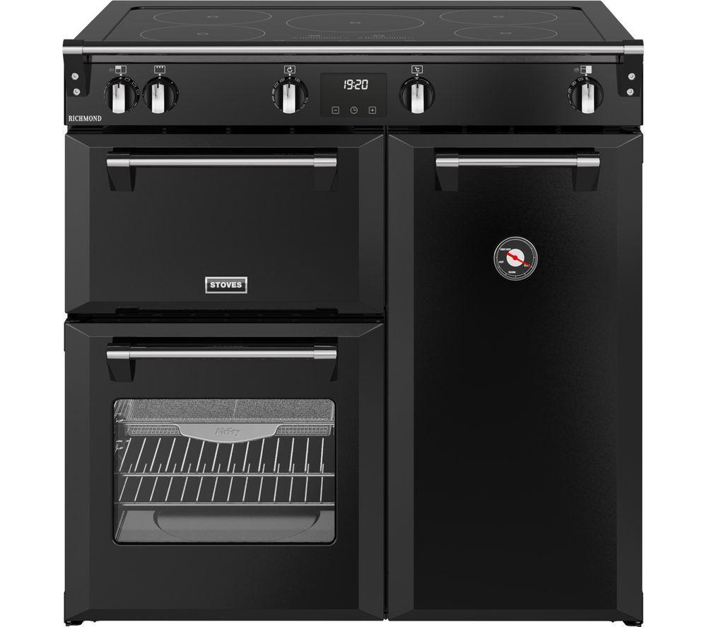 STOVES Richmond 90Ei Electric Induction Range Cooker – Black & Chrome, Silver/Grey,Black