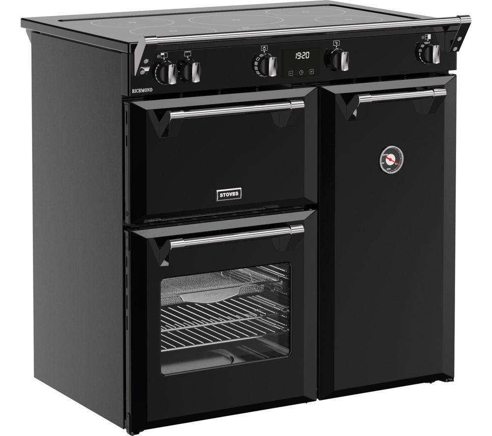 STOVES Richmond 90Ei Electric Induction Range Cooker - Black & Chrome image number 2 of 18