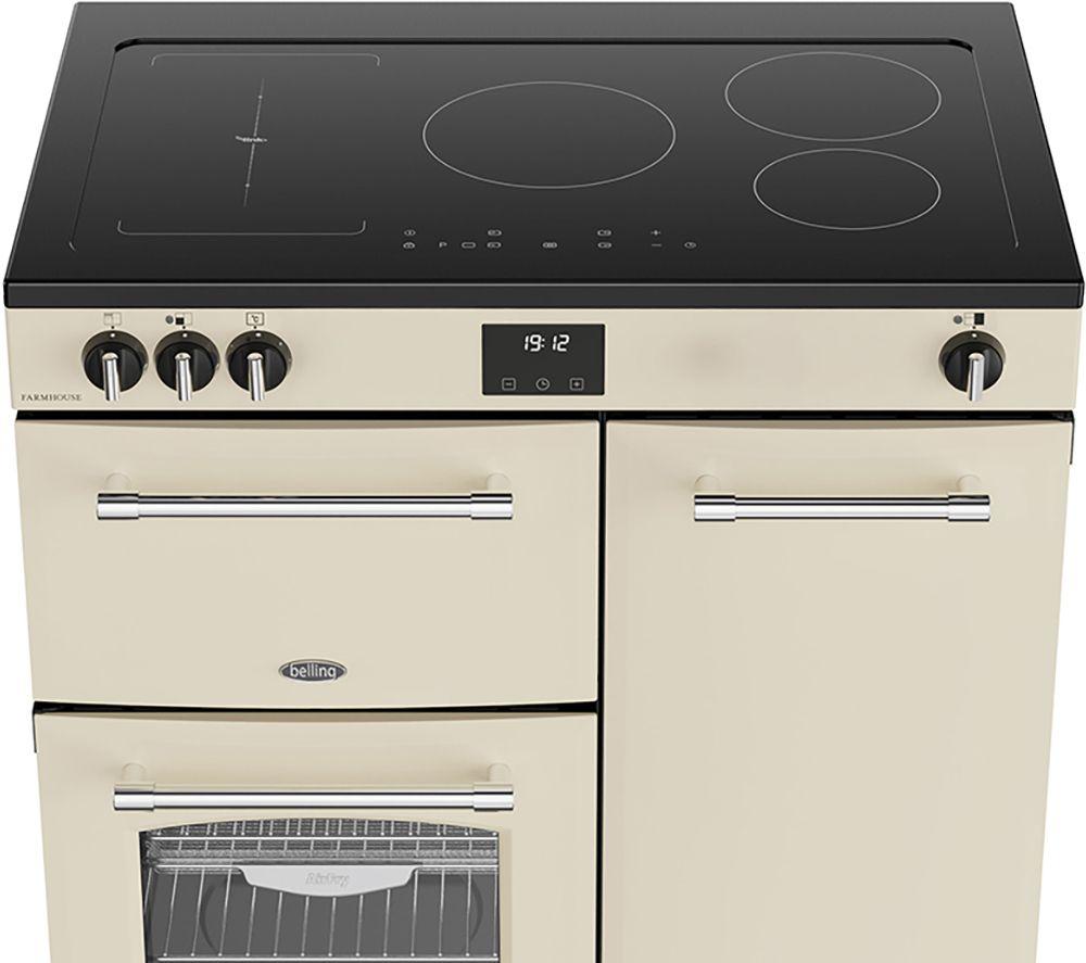 BELLING Farmhouse 90EI Electric Induction Range Cooker - Cream & Chrome image number 6 of 19