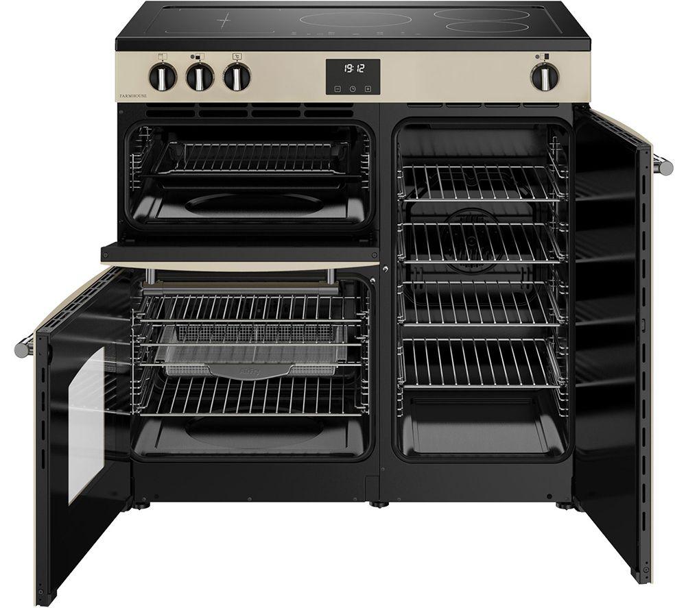 BELLING Farmhouse 90EI Electric Induction Range Cooker - Cream & Chrome image number 8 of 19