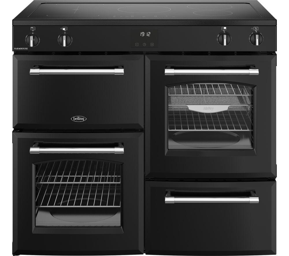 BELLING Farmhouse 100EI Electric Induction Range Cooker - Black