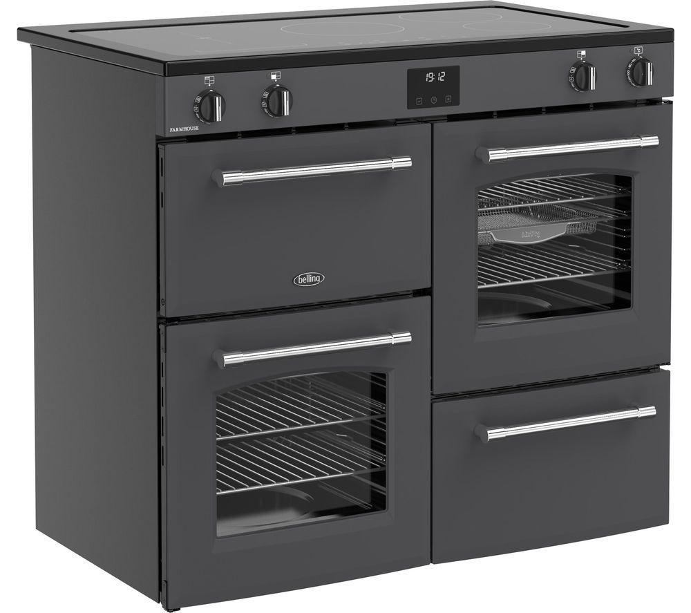 BELLING Farmhouse 100Ei Electric Induction Range Cooker - Anthracite & Chrome image number 3 of 20