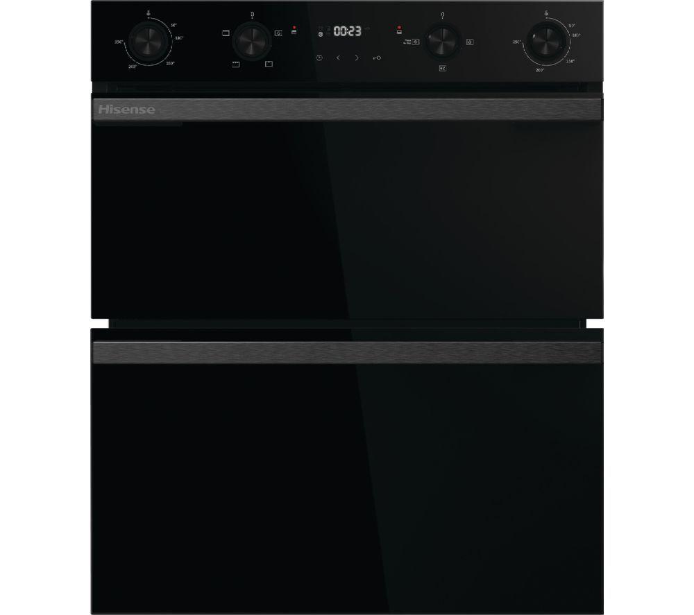 HISENSE Hi6 54/38L BUD714221CDBG Electric Built-under Double Oven – Black, Black