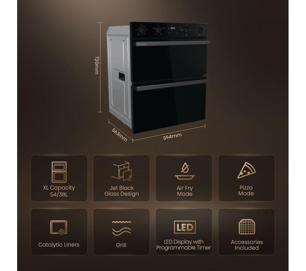 HISENSE Hi6 54/38L BUD714221CDBG Electric Built-under Double Oven - Black image number 2 of 15
