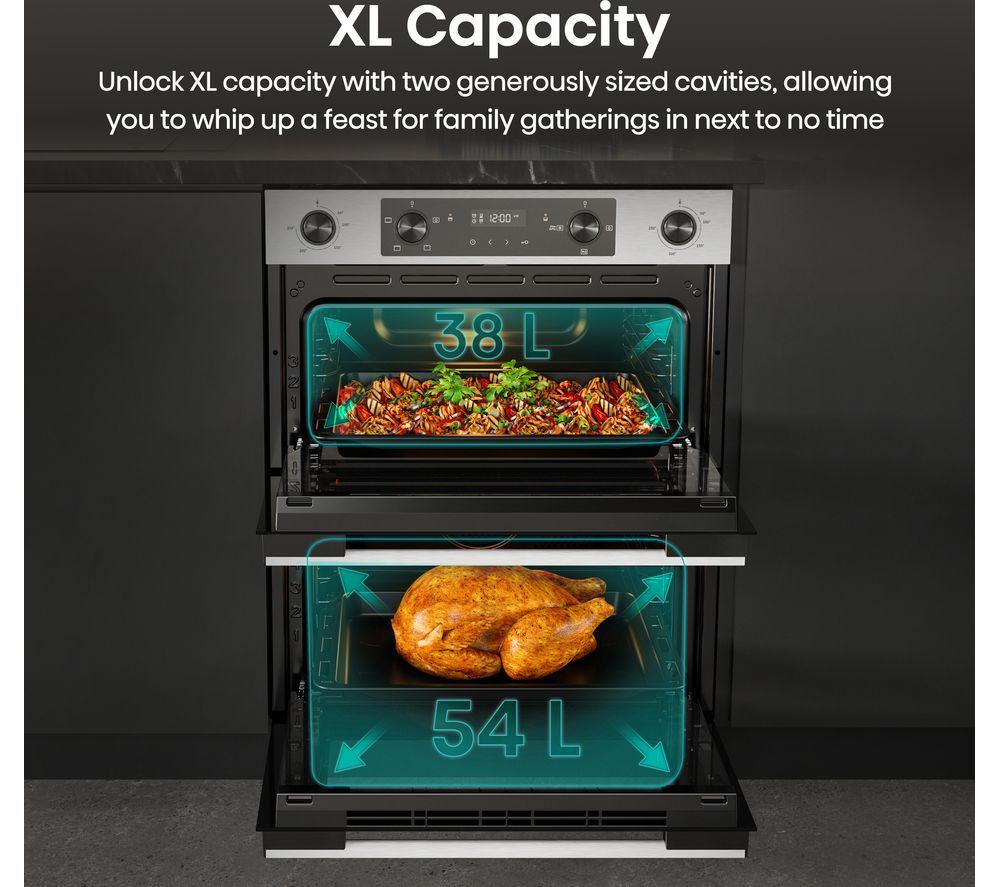 HISENSE Hi6 54/38L BUD714221CX Electric Built-under Double Oven - Stainless Steel image number 3 of 15