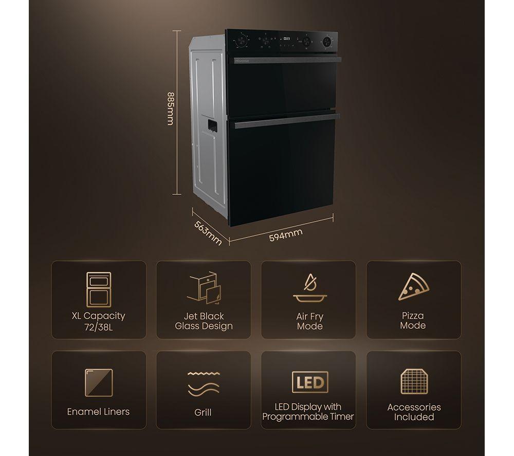 HISENSE Hi6 72/38L BID914221ADBG Electric Double Oven - Black image number 2 of 15