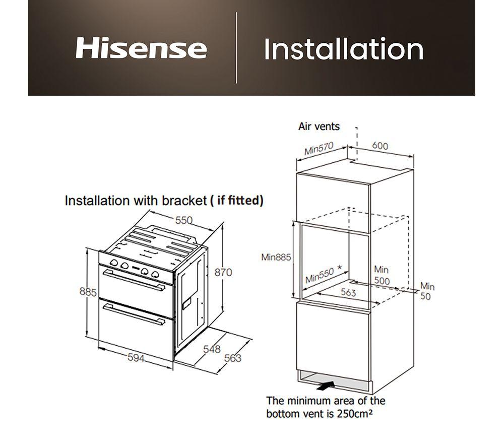 HISENSE Hi6 72/38L BID914221ADBG Electric Double Oven - Black image number 14 of 15