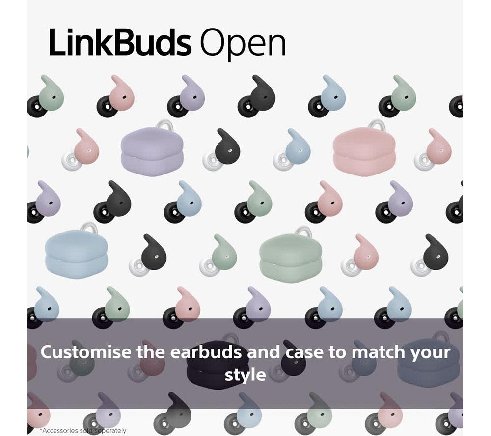 SONY LinkBuds Open Wireless Bluetooth Earbuds - White image number 8 of 14