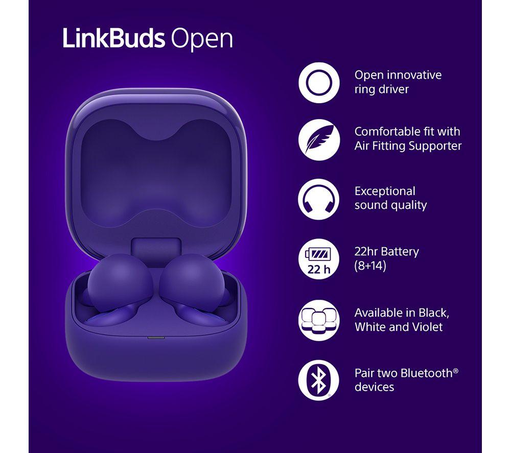 SONY LinkBuds Open Wireless Bluetooth Earbuds - Violet image number 2 of 15