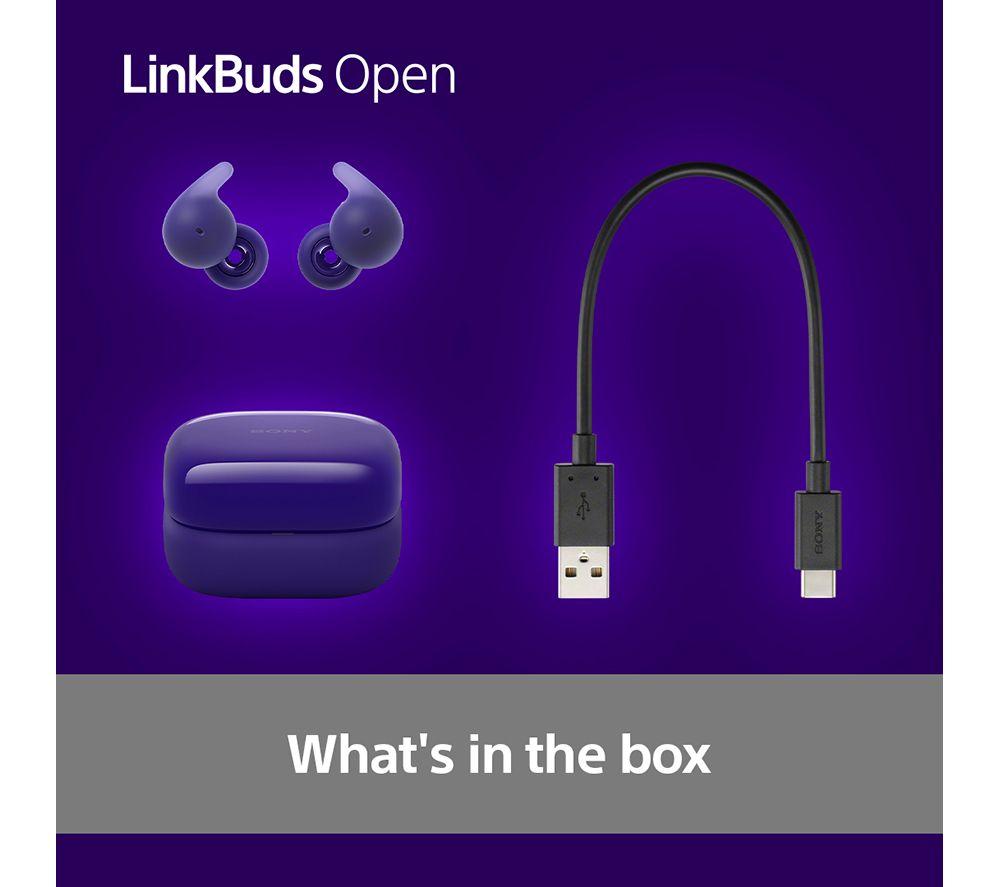 SONY LinkBuds Open Wireless Bluetooth Earbuds - Violet image number 9 of 15