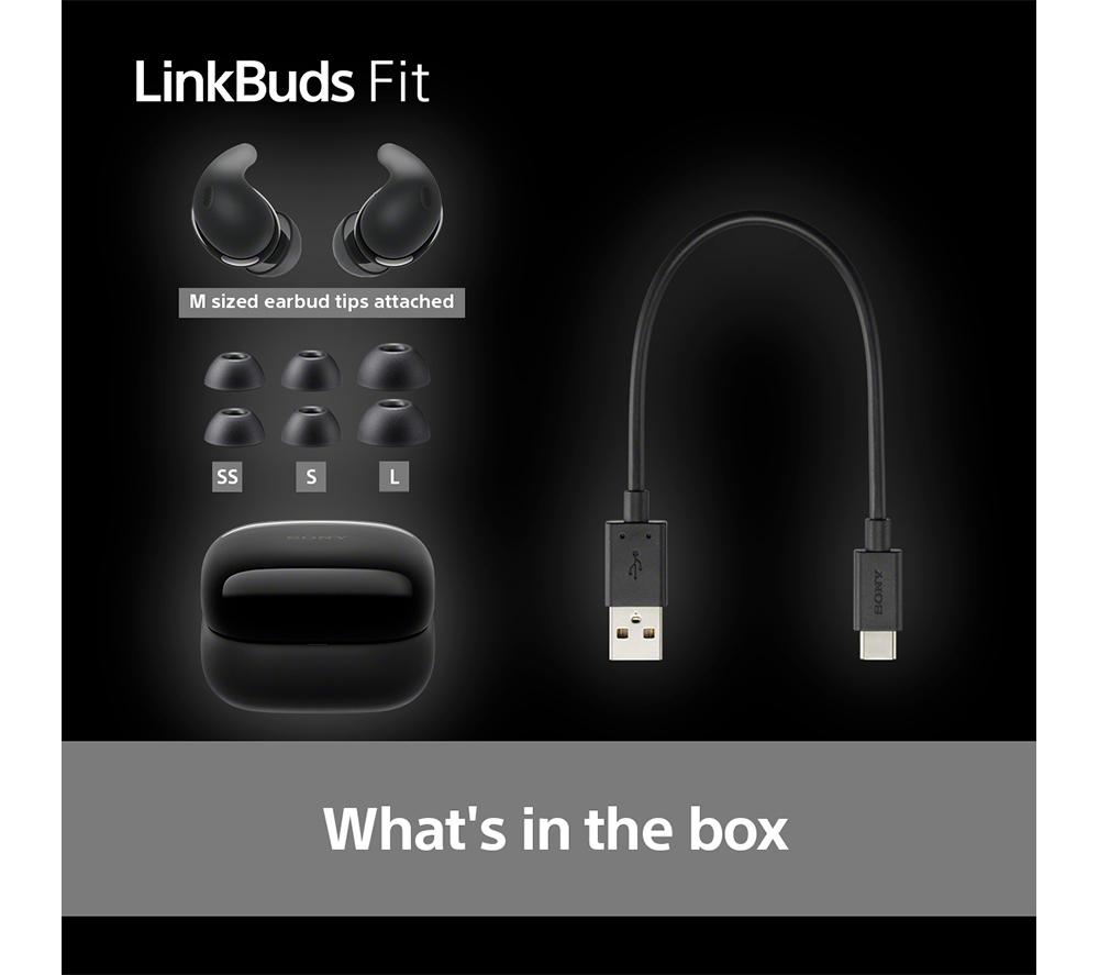 SONY LinkBuds Fit Wireless Bluetooth Noise-Cancelling Earbuds - Black image number 11 of 19