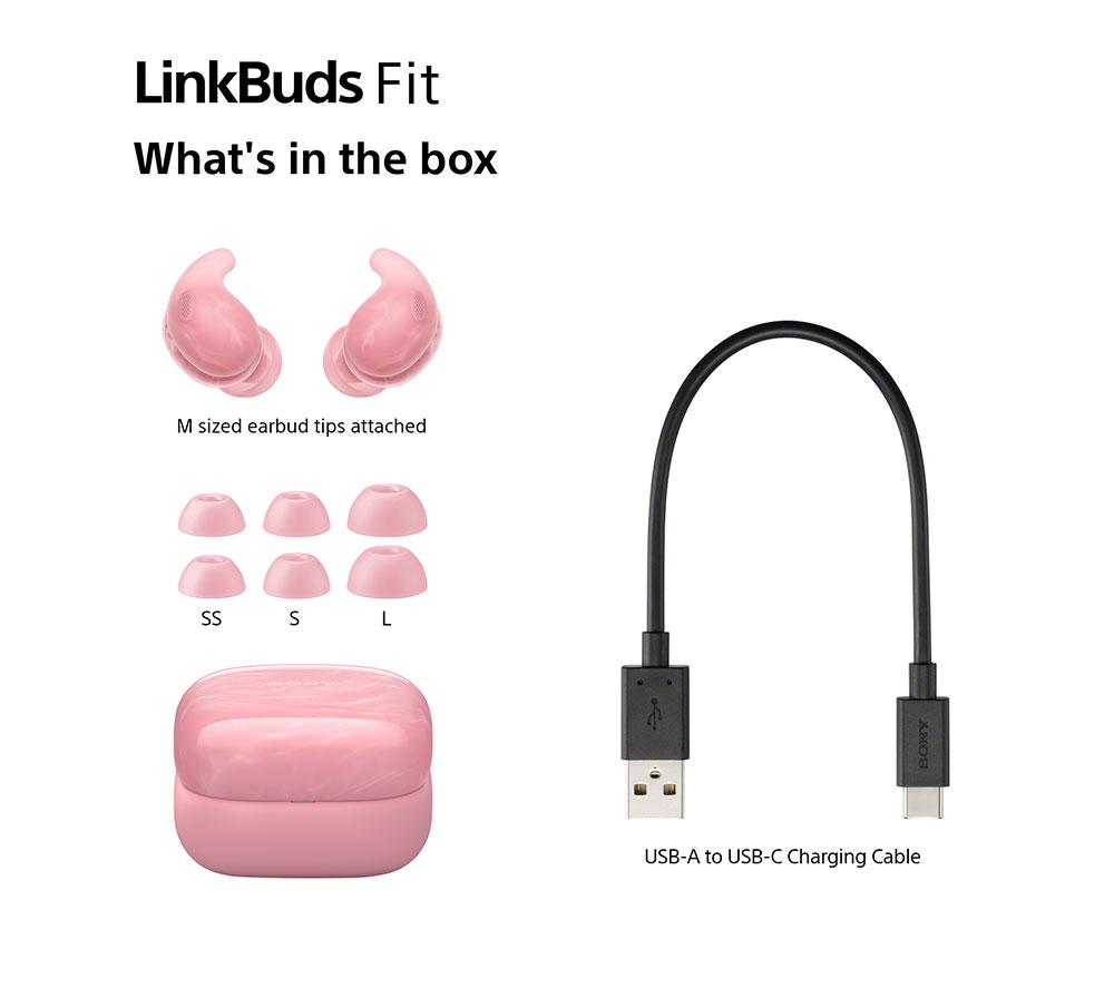 SONY LinkBuds Fit Wireless Bluetooth Noise-Cancelling Earbuds - Pink image number 12 of 15