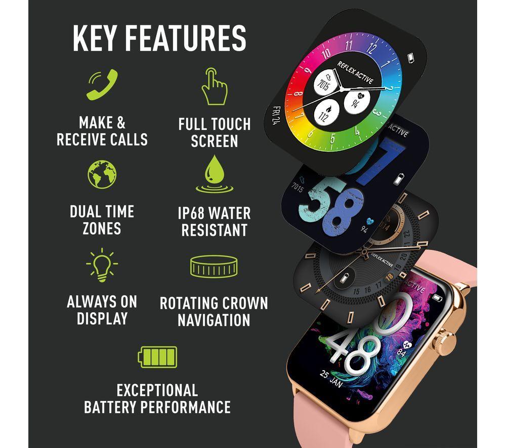 REFLEX ACTIVE Series 30 Smart Watch - Pink, Silicone Strap image number 3 of 3