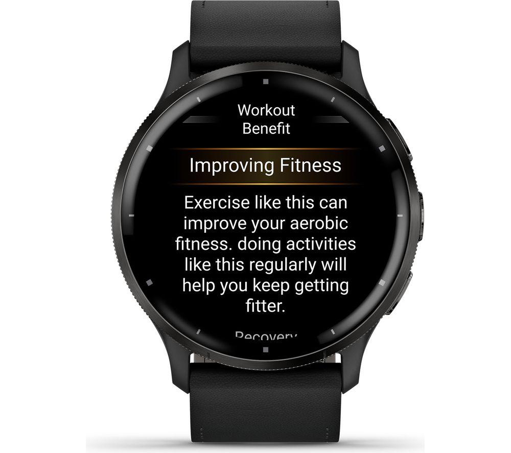 GARMIN Venu 3 - Slate with Black Leather Band & Black Silicone Band image number 4 of 10