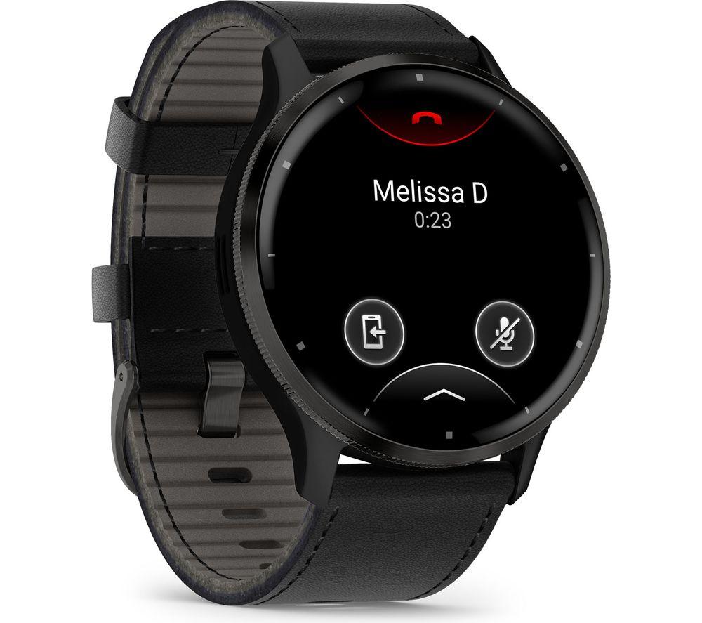 GARMIN Venu 3 - Slate with Black Leather Band & Black Silicone Band image number 8 of 10