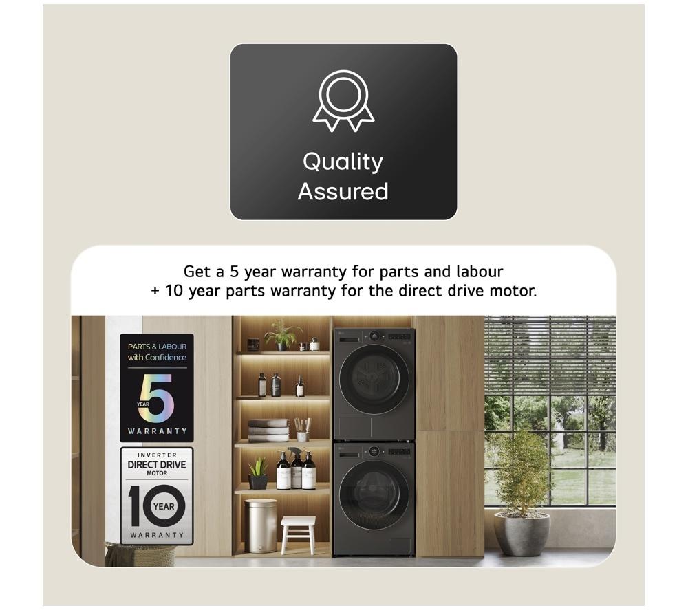 LG Series 7 AI Direct Drive F4X7011TBB WiFi-enabled 11 kg 1400 Spin Washing Machine - Matte Black image number 9 of 19