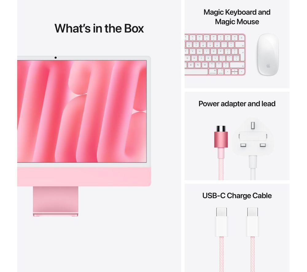 APPLE iMac 4.5K 24" (2024) - M4, 256 GB SSD, 8 CPU / 8 GPU, Pink image number 9 of 9