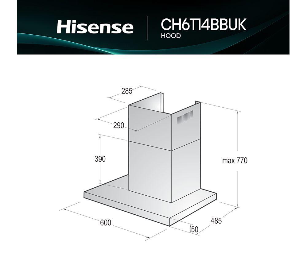 HISENSE CH6T14BBUK Chimney Cooker Hood - Black image number 16 of 18