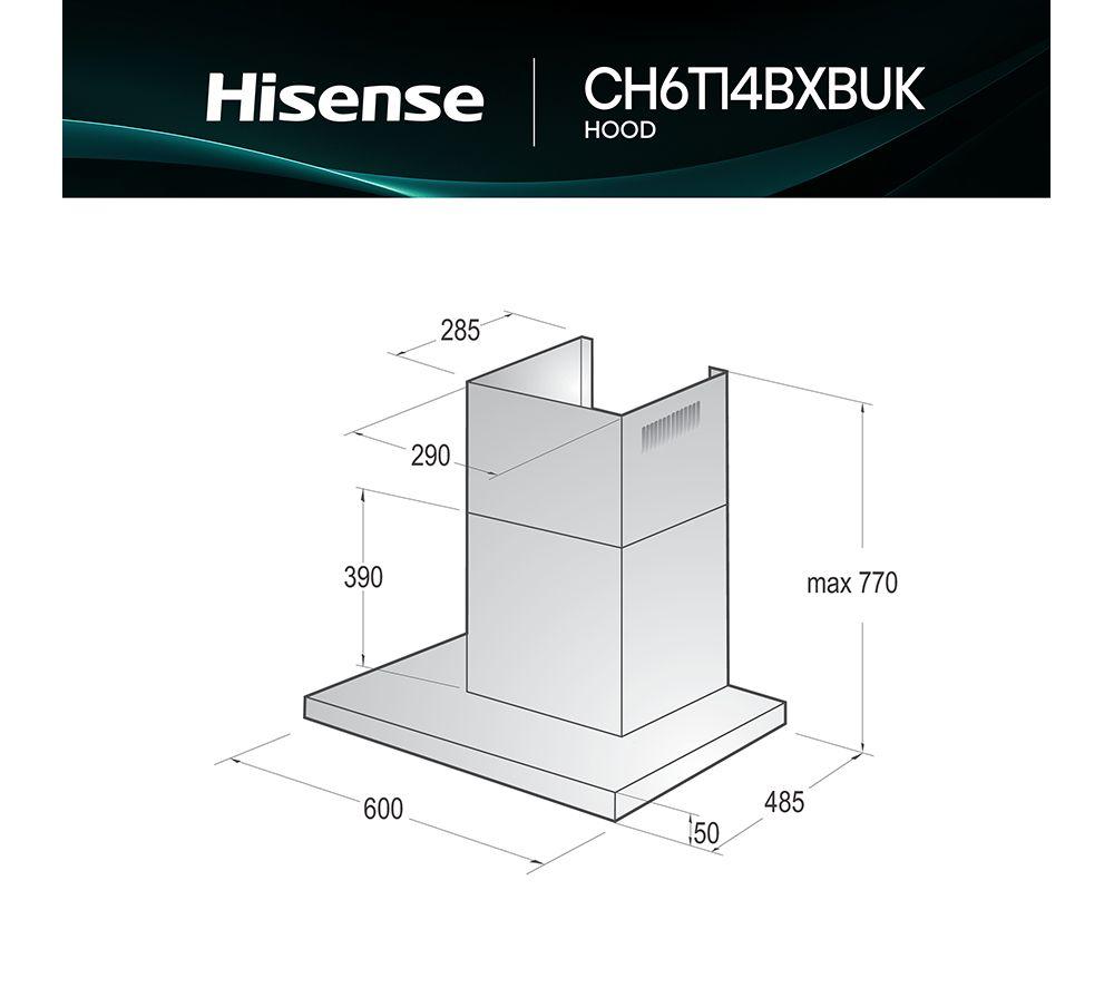 HISENSE CH6T14BXBUK Chimney Cooker Hood - Stainless Steel image number 15 of 17