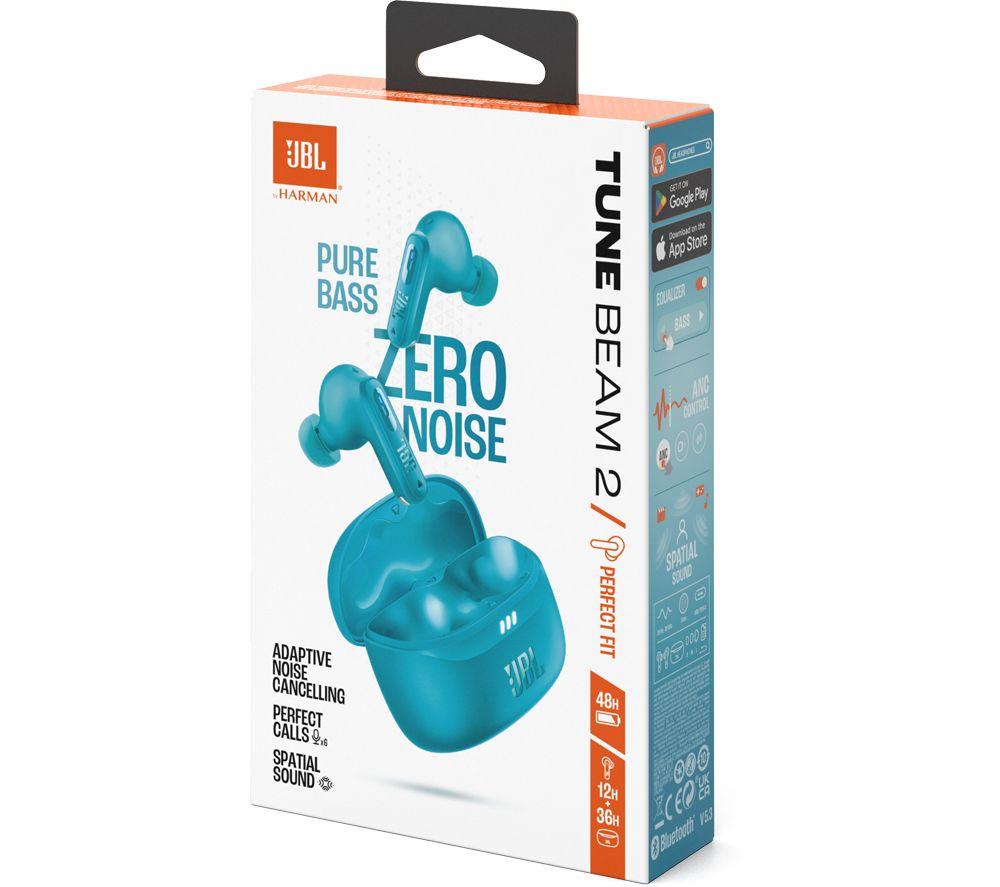 JBL Tune Beam 2 Wireless Bluetooth Noise-Cancelling Earbuds - Turquoise image number 8 of 8