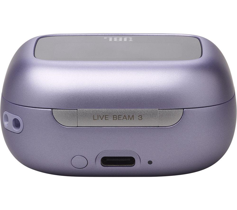JBL Live Beam 3 Wireless Bluetooth Noise-Cancelling Earbuds - Purple image number 7 of 9