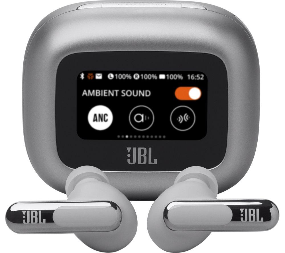Jbl Live Beam 3 Wireless Bluetooth Noise-Cancelling Earbuds - Silver/Grey
