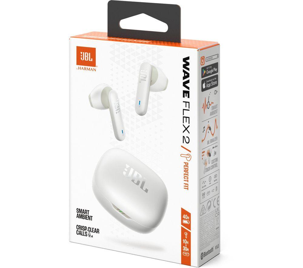 Buy JBL Wave Flex 2 Wireless Bluetooth Earbuds - White | Currys