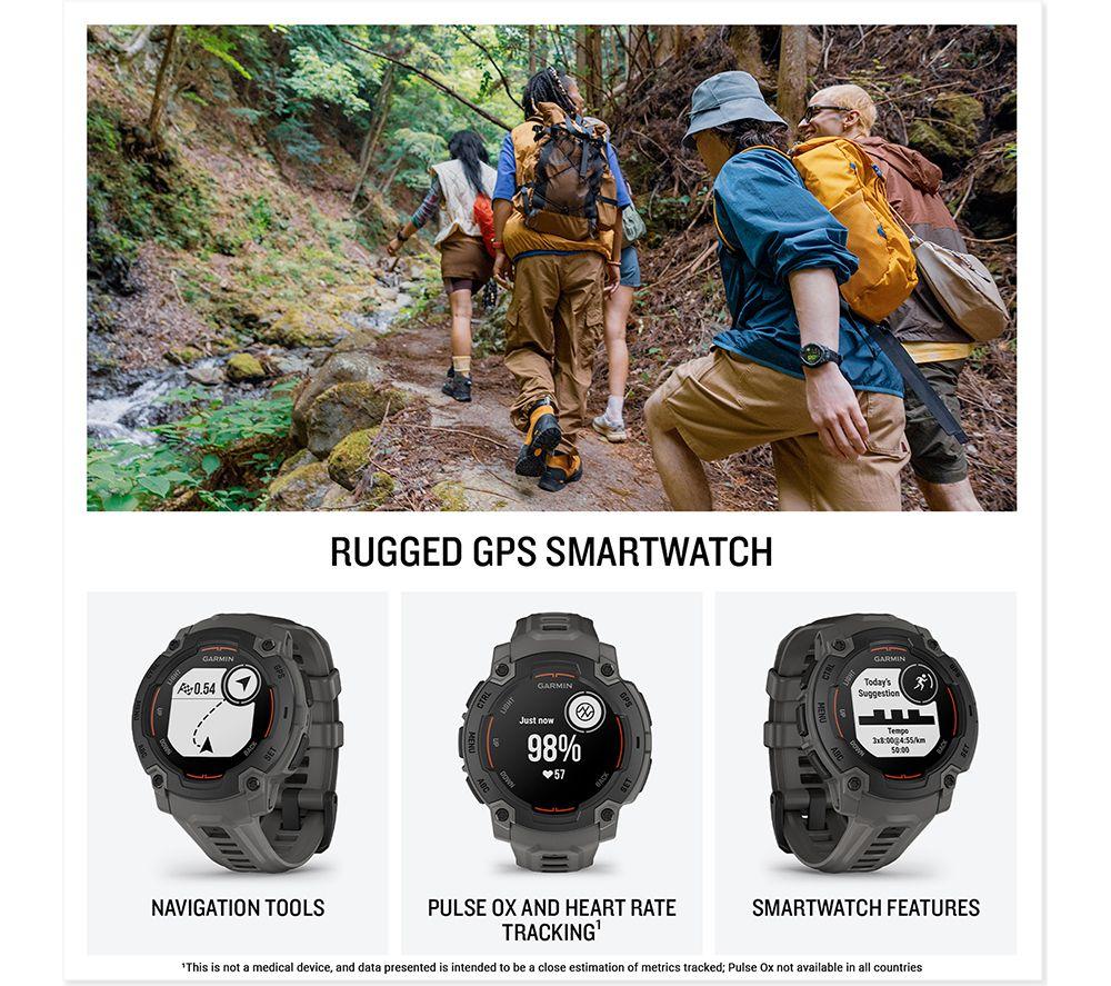 GARMIN Instinct E Smart Watch - 45 mm, Black with Charcoal Silicone Band image number 2 of 8