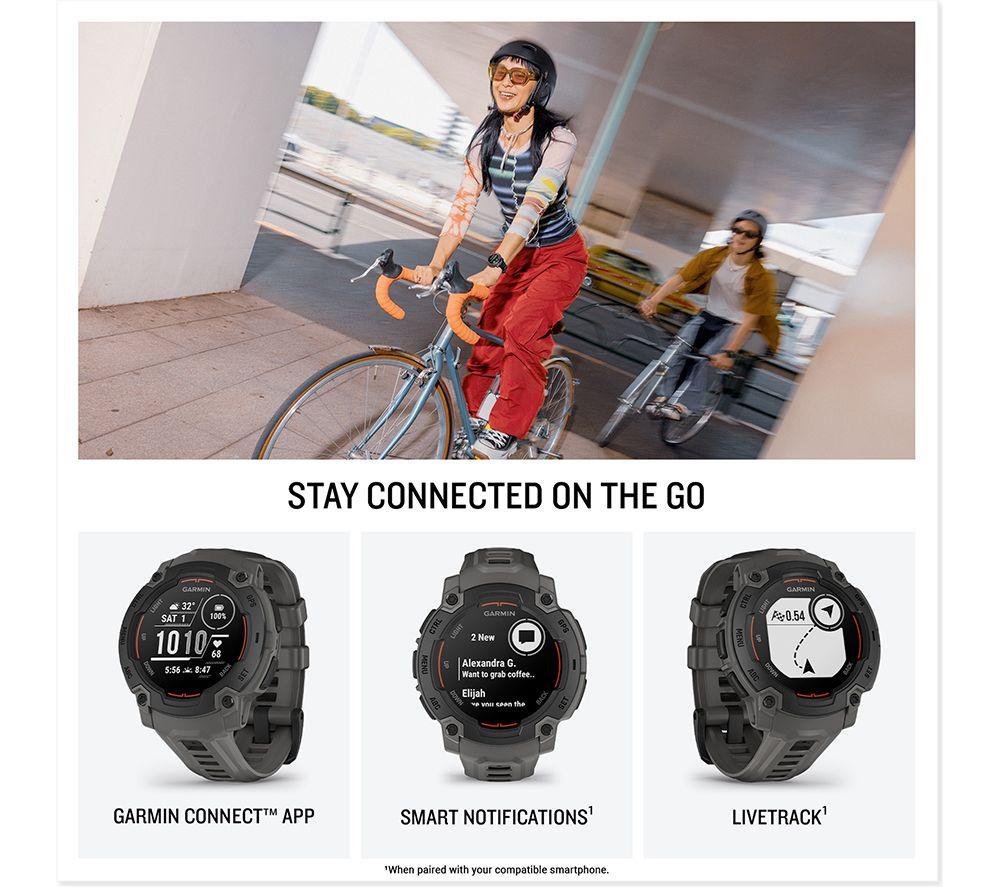 GARMIN Instinct E Smart Watch - 45 mm, Black with Charcoal Silicone Band image number 4 of 8