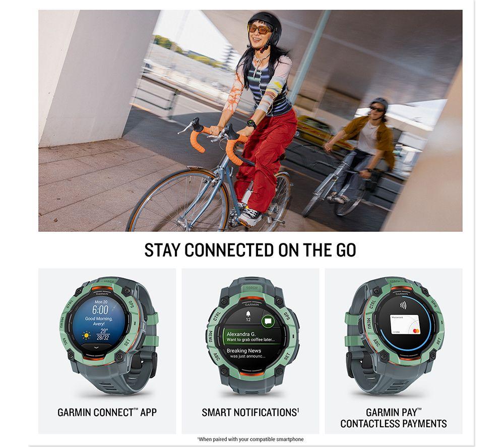 GARMIN Instinct 3 AMOLED Smart Watch - 50 mm, Neo Tropic with Twilight Silicone Band image number 4 of 7
