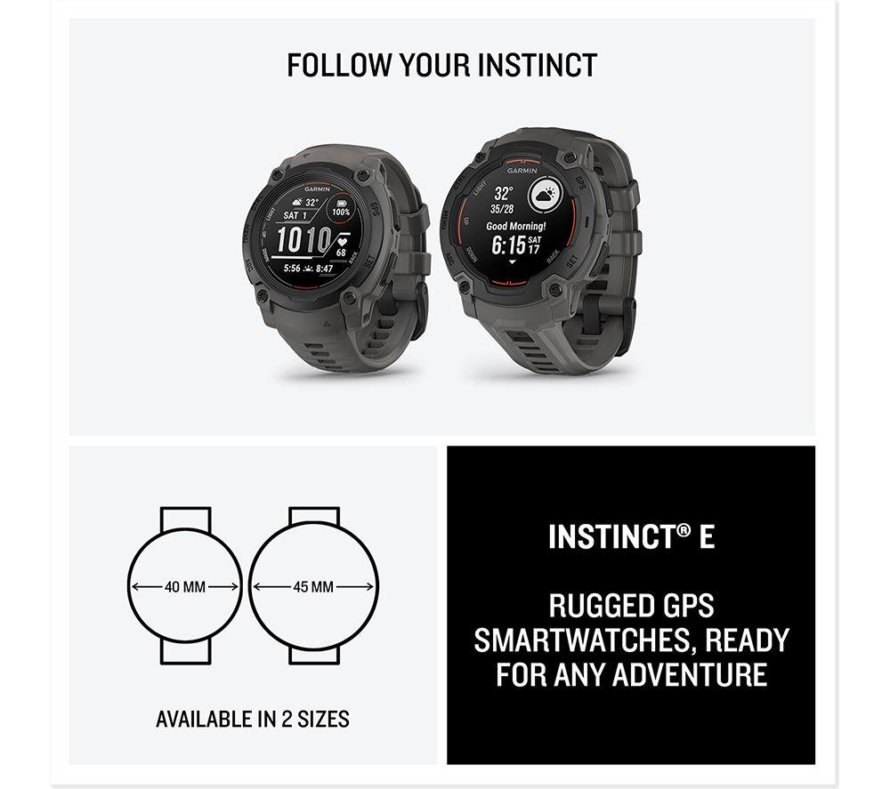 Buy GARMIN Instinct E Smart Watch - 40 mm, Black with Charcoal