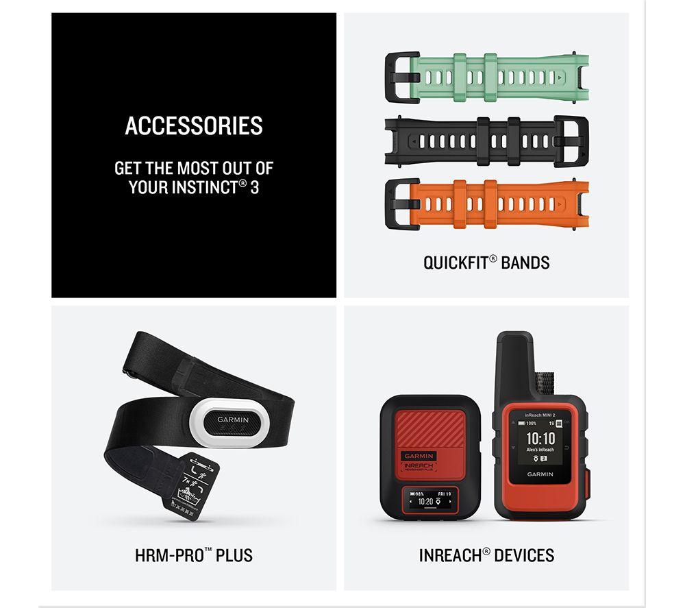 GARMIN Instinct 3 AMOLED Smart Watch - 45 mm, Black with Black Silicone Band image number 6 of 7