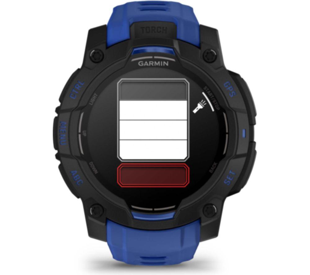 GARMIN Instinct 3 AMOLED Smart Watch - 45 mm, Black with Bolt Blue Silicone Band image number 4 of 8