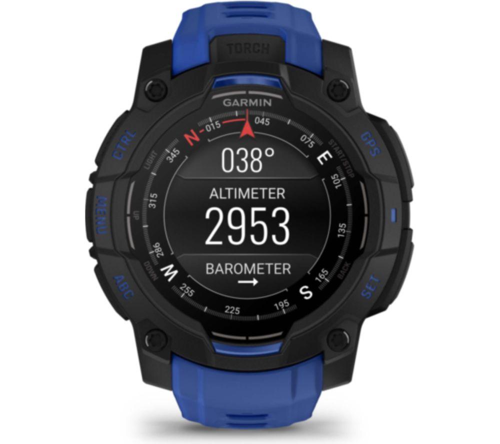GARMIN Instinct 3 AMOLED Smart Watch - 45 mm, Black with Bolt Blue Silicone Band image number 6 of 8
