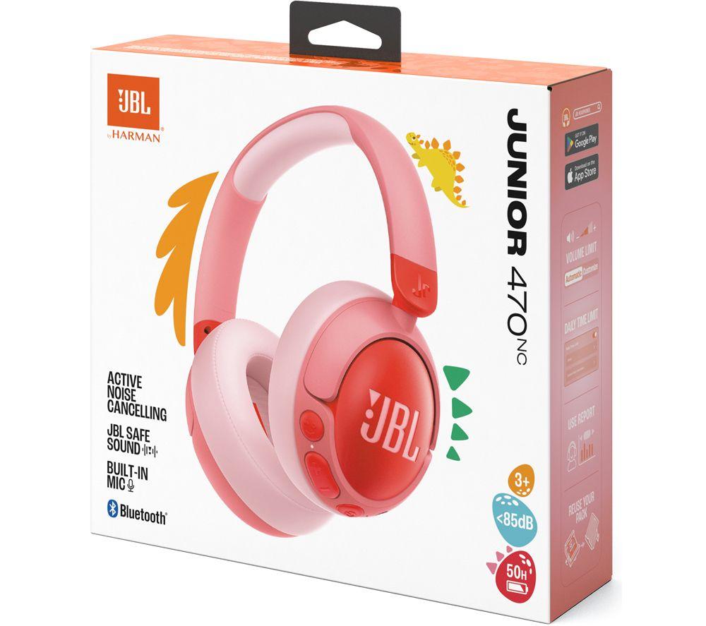 JBL Junior 470NC Wireless Bluetooth Noise-Cancelling Kids Headphones - Pink image number 5 of 5