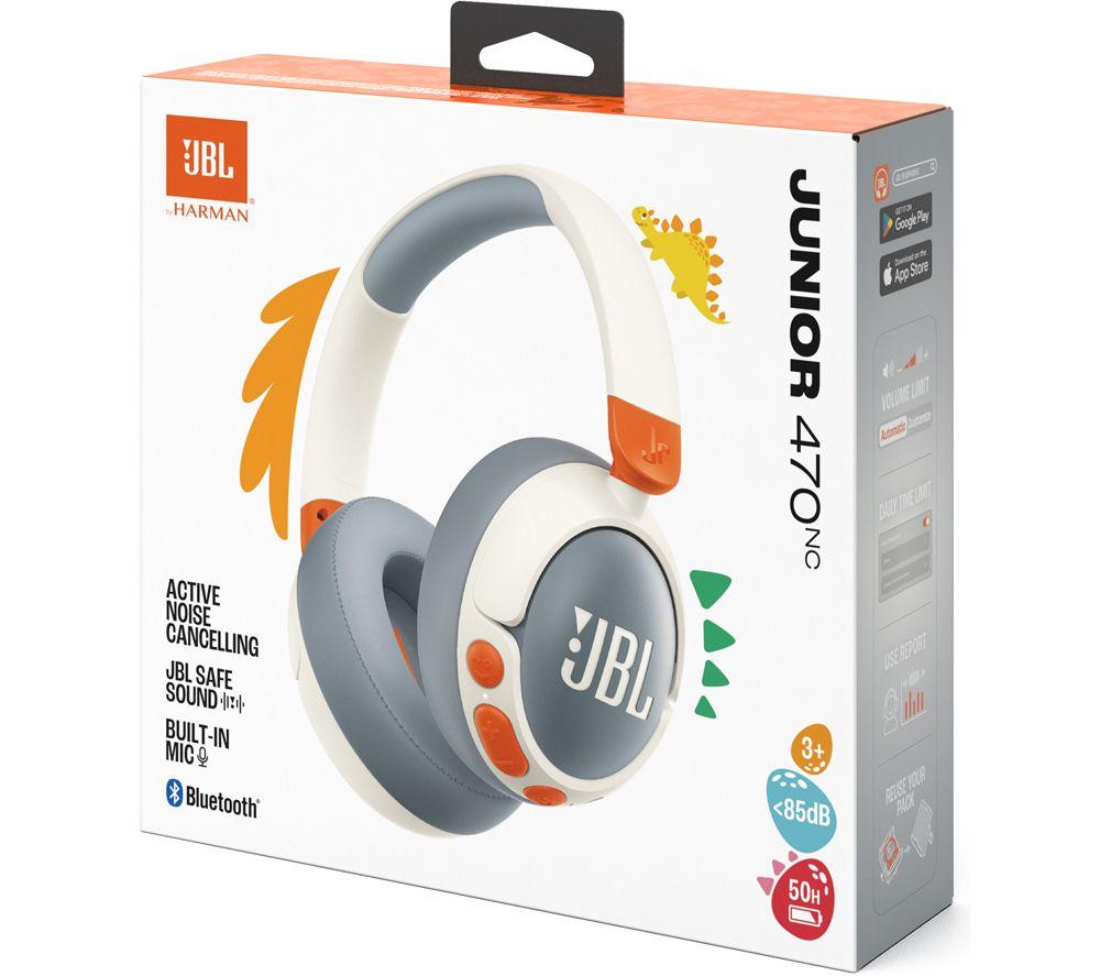 JBL Junior 470NC Wireless Bluetooth Noise-Cancelling Kids Headphones - White image number 5 of 5