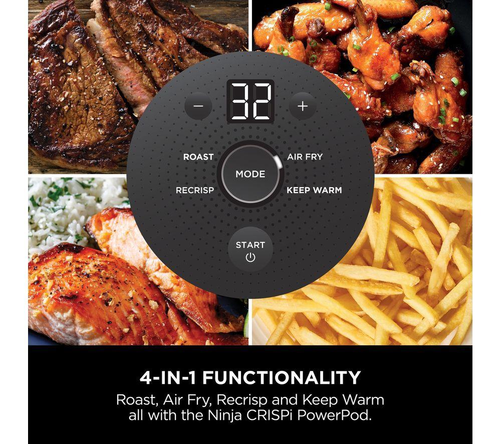 NINJA Crispi 4-in-1 Portable Glass Air Fryer - Sage Green