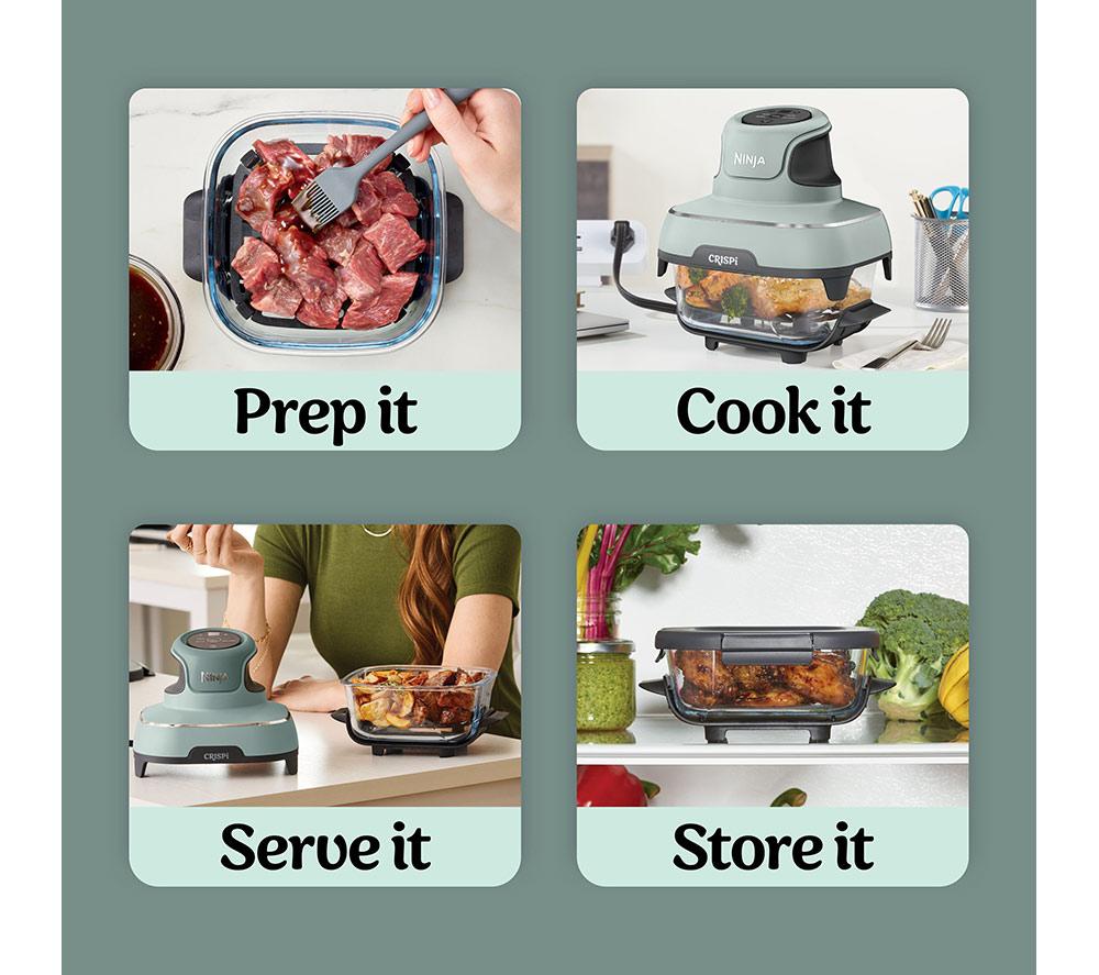 NINJA Crispi 4-in-1 Portable Glass Air Fryer - Sage Green image number 8 of 16