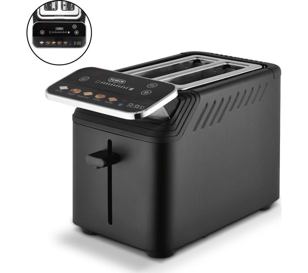 TOWER Cavaletto Mirage T20096BLK 2-Slice Toaster - Black image number 2 of 17