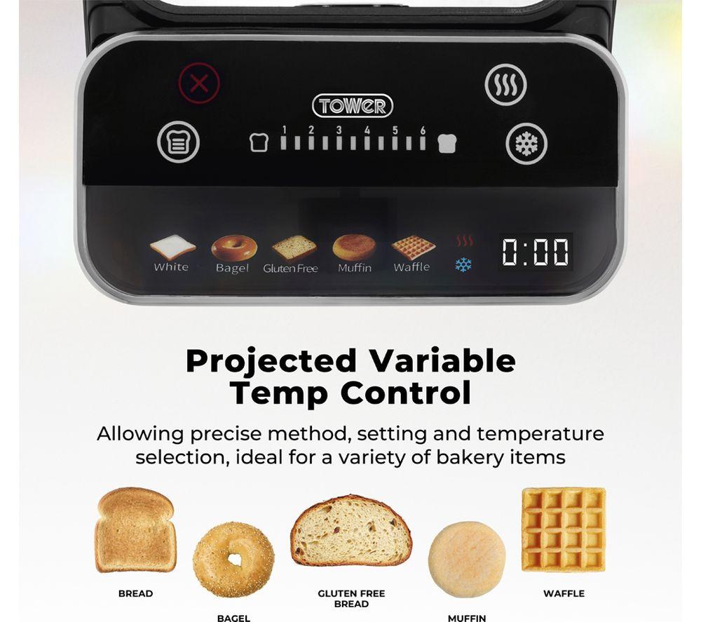 TOWER Cavaletto Mirage T20096BLK 2-Slice Toaster - Black image number 9 of 17