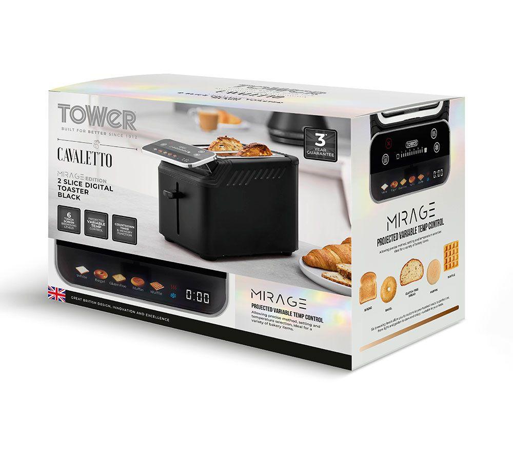 TOWER Cavaletto Mirage T20096BLK 2-Slice Toaster - Black image number 17 of 17