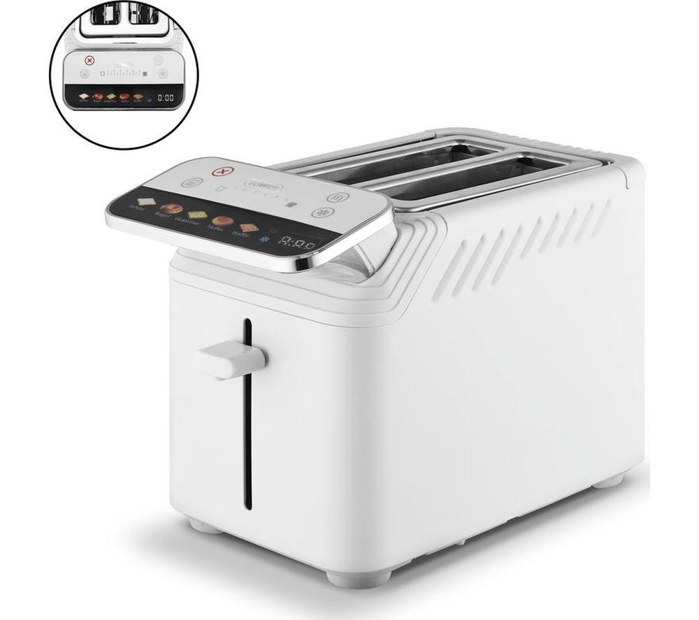 TOWER Cavaletto Mirage T20096WHT 2-Slice Toaster - White image number 2 of 15