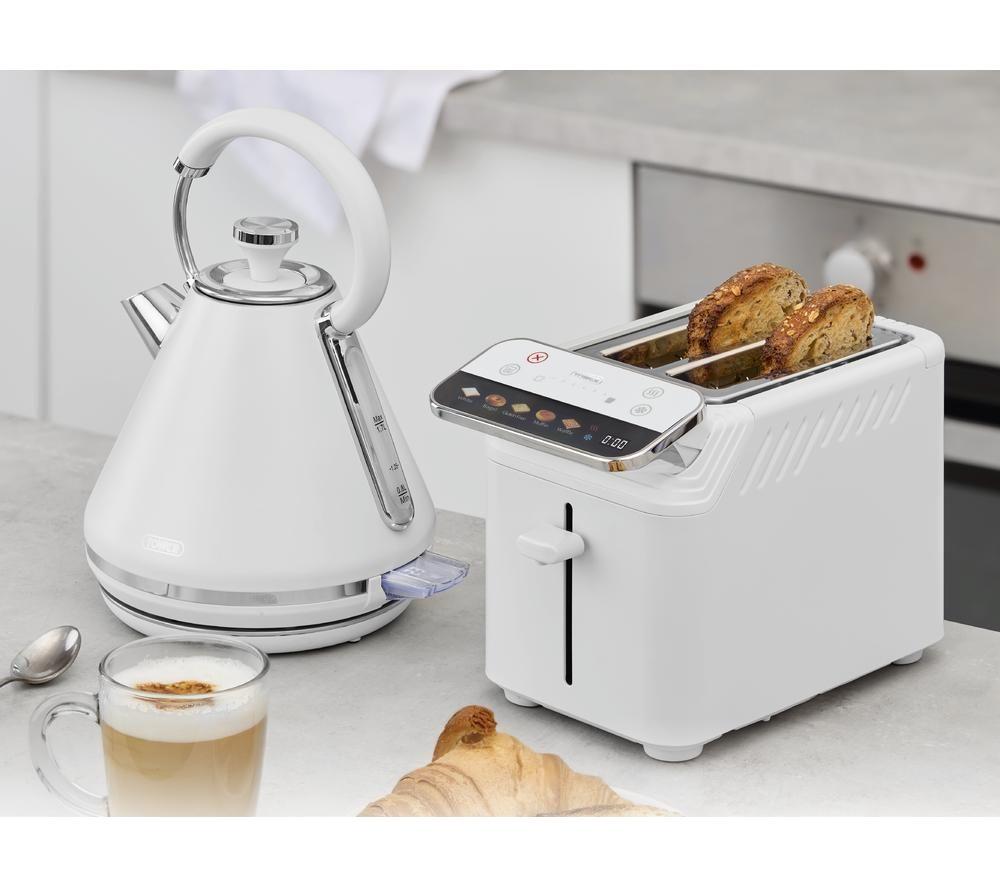 TOWER Cavaletto Mirage T20096WHT 2-Slice Toaster - White image number 4 of 15
