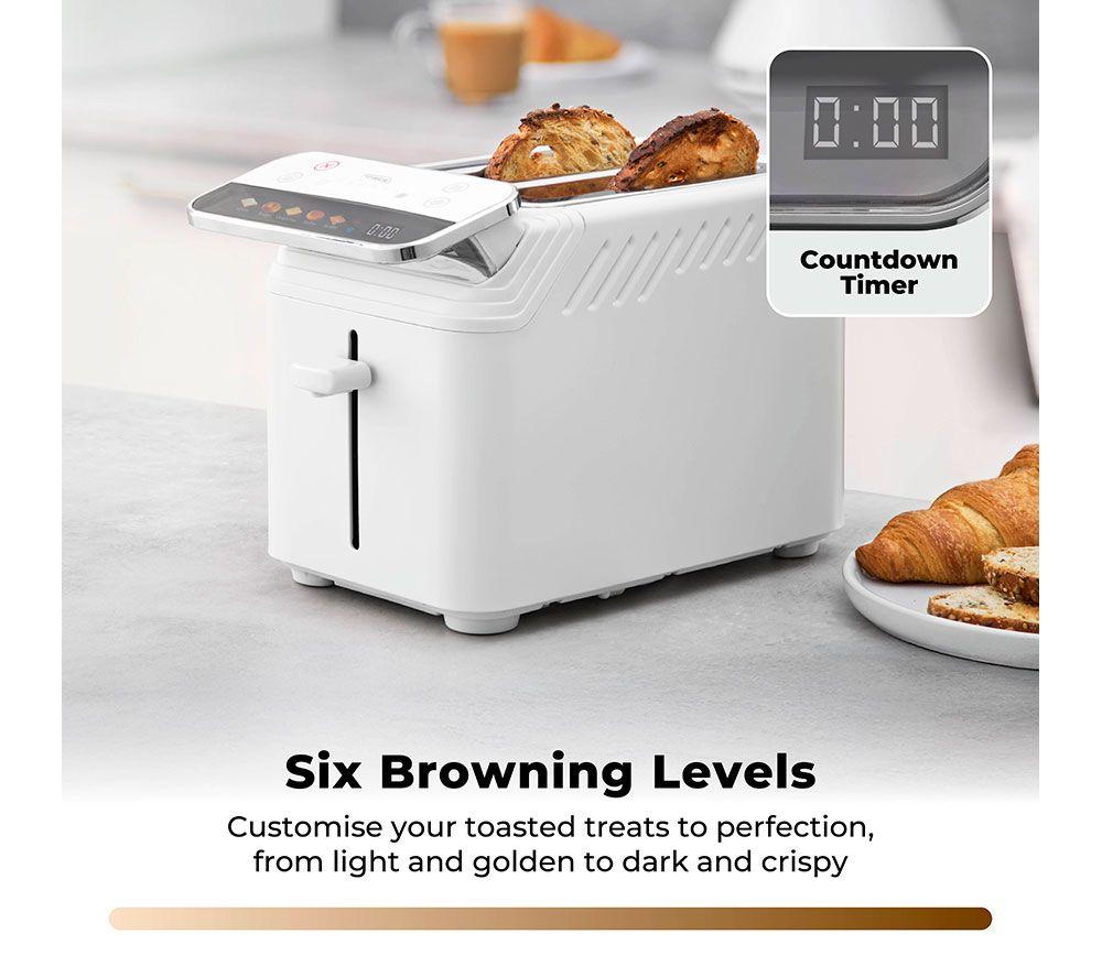 TOWER Cavaletto Mirage T20096WHT 2-Slice Toaster - White image number 10 of 15