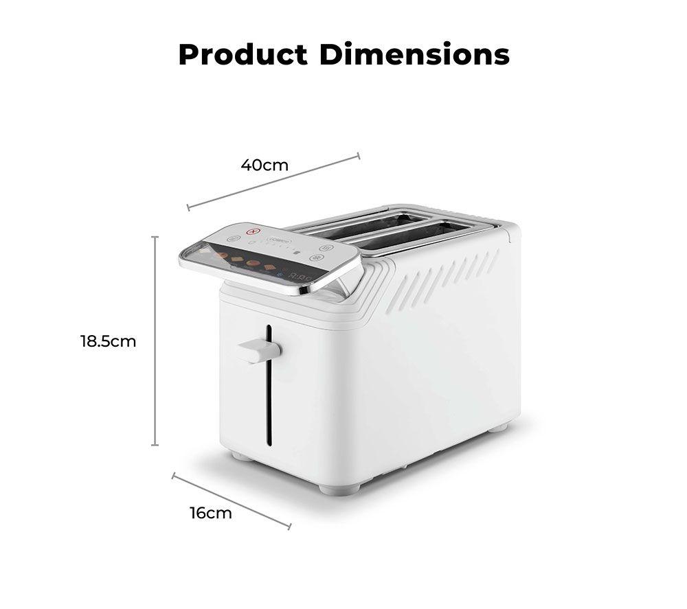 TOWER Cavaletto Mirage T20096WHT 2-Slice Toaster - White image number 12 of 15